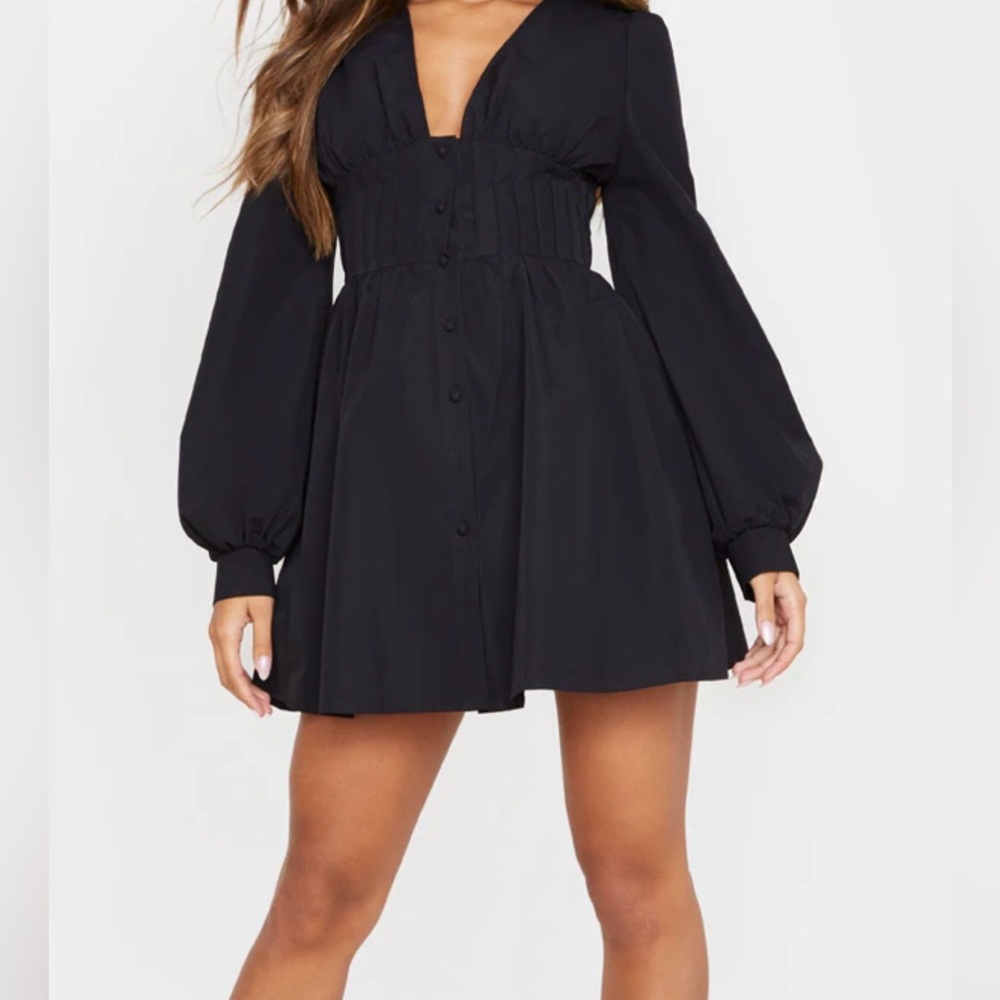 PrettyLittleThing Black Long Sleeve Dress
